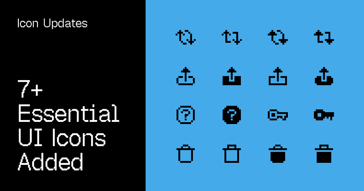 4052 Icons: Seven Essential UI Icons Added